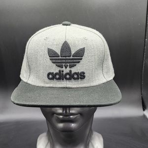 Adidas Men's Originals Trefoil Chain Flatbrim Snapback Cap black grey